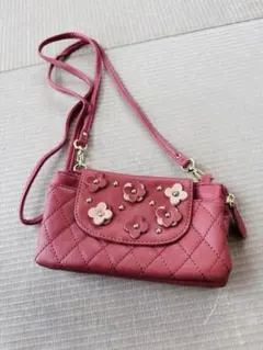 FREUDE お財布ショルダー スマホポーチ 花モチーフ ミニショルダーバッグ