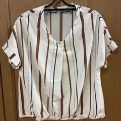 THE SHOP TK ストライプ柄 半袖ブラウスのサムネイル