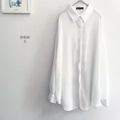 SHEIN シアーオーバーサイズブラウス　オフホワイト8740のサムネイル