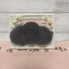 羊毛フェルト　トイプードル　ブラック　フレームタイプ♪のサムネイル