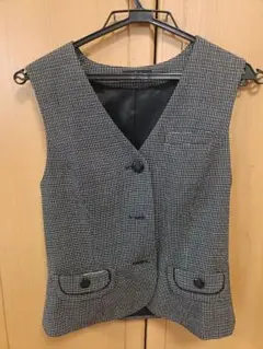 チェック柄事務服ベスト