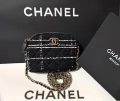 CHANEL ツイード チェーンショルダーバッグ