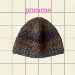 ビーニー　ニット帽　クロシェハット　深め　グラデーションカラー