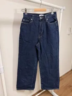 WEGO ダークブルー ワイドレッグデニムパンツ