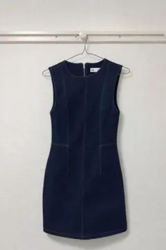 ZARA デニムミニワンピース ノースリーブ タイトワンピ