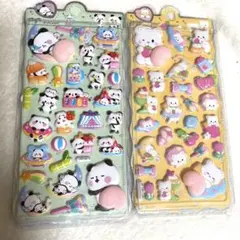ぷにぷにおしりシール　マシュマロシール　3D　パンダ　しろくま　2点セット