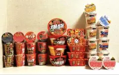 カップヌードルBIG、辛ラーメン、U.F.O.爆盛バーレル、どん兵衛 特盛　他