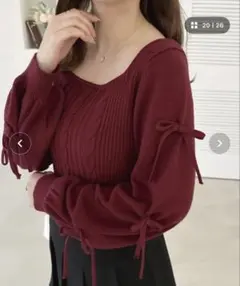 apres jour リボンケーブルニットプルオーバーZOZOTOWN限定