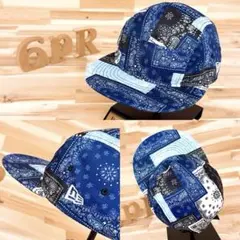 レア/廃番【ニューエラ】ペイズリー バンダナ ジェットキャップ 総柄 青ブルー