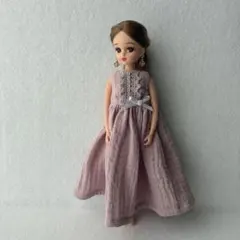 No.485 リカちゃん服　ハンドメイド　ワンピース　ピアス