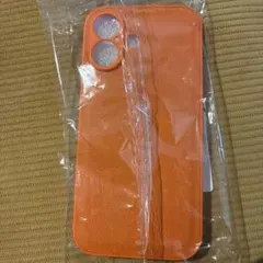 iPhone 17用オレンジレザー風ケース新品