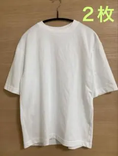 2枚セット ユニクロユー S エアリズムコットンオーバーサイズTシャツ 5分袖