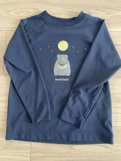 mont-bell ウイックロン長袖Tシャツ　ツキノワグマネイビー110cm
