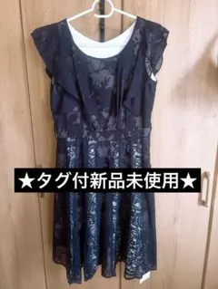 【タグ付新品】Will selection レースワンピース　ネイビー　フリルのサムネイル