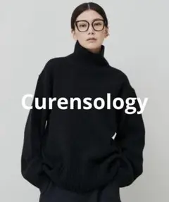 カレンソロジー ウール カシミヤ タートルネックニット プルオーバー ブラック