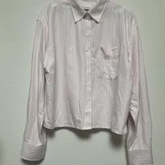 ユニクロ　JW ANDERSON ピンク ストライプ クロップドシャツ