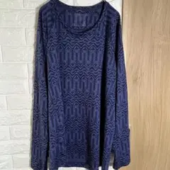 パタゴニア キャプリーン ミッドウェイト クルー XL 幾何学模様 総柄 ブルー