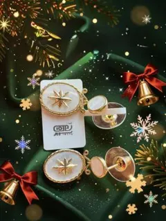 六芒星装飾のゴールドピアスsi lver925