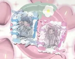 トレカケース ホイップデコ 硬質ケース B8 ピンク 水色 リボン ネコ 萌え