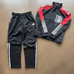 adidas ジャージ 上下セット ブラック レッド J140