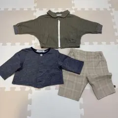 【美品】ファミリア カーディガン2点&パンツ 70 セット