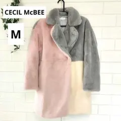 【美品】レディース　ロングコート　CECIL McBEE　ファー　M