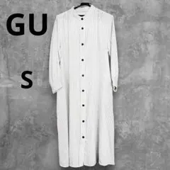 美品♡GU レーヨン　シャツワンピース ストライプ　マタニティ S