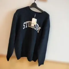 ☺︎グローバルワーク Stadium ダークブルー ロゴ入りセーターのサムネイル