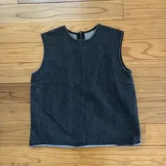 ブラックデニム ノースリーブ トップス
