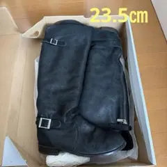 ブラックスエードロングブーツ