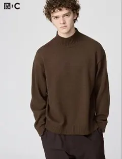 UNIQLO:C ローゲージハイネックセーター ブラウン サイズS
