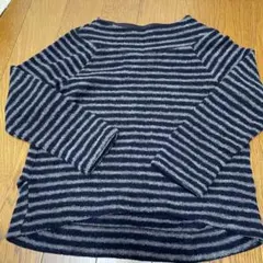 紺✖️グレーの横縞デザインニットＭ