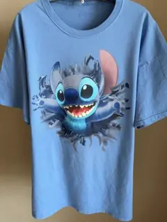 アウラニディズニー スティッチ Tシャツ ネイビー Mサイズ - メルカリ