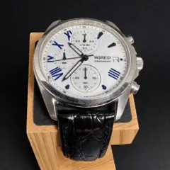★セイコー 希少WIRED クロノグラフ シルバー×ホワイト／中古美品／日本製★のサムネイル