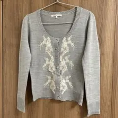 rebecca taylorのビジューボタン×レースデザインカーディガン