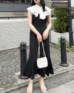 INGNI(イング) ダブルフリルボウタイブラウスドッキング／ワンピース