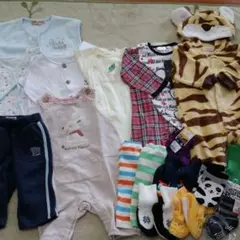 まとめ売り16点　70　男女　カバーオール、ロンパース、靴下、レッグウォーマー等