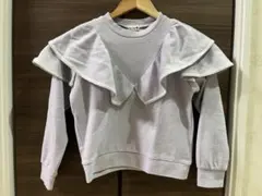 branshesの薄紫色フリルニットソー