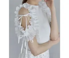 tocco closet プリーツシフォンフリル切り替えリブニットプルオーバーのサムネイル