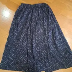 NAVY 　ドットブラックワイドパンツ