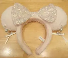 ミニーちゃん カチューシャ イヤリング ピンク スパンコール ディズニー