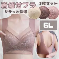 シームレスブラ ノンワイヤー 6Ｌ 3枚 美胸 着痩せ 5XL 大きめ 細見え