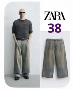 ZARA ヴィンテージウォッシュバギーフィットジーンズ 38 - メルカリ
