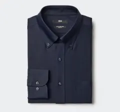 ユニクロ✨ スーパーノンアイロンジャージースリムシャツ/ボタンダウンNAVY L