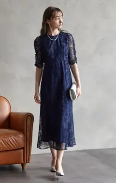 極美品♡AIMER エメ【ネイビー】 ドレス Sサイズ