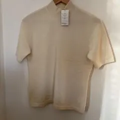 アイボリー カシミヤ100% 半袖ニット M