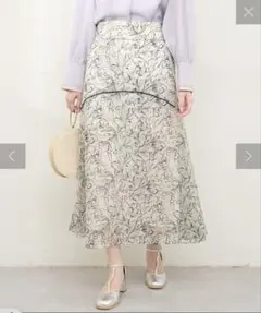 natural couture osono長さ変えれる線画レーススカート