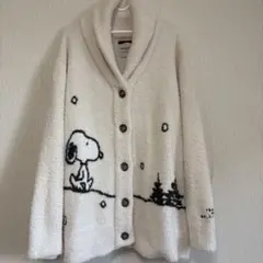 美品 ジェラートピケ PEANUTS スヌーピー ショールカーディガン