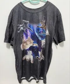 古着 キャット Tシャツ 猫ミームプリント