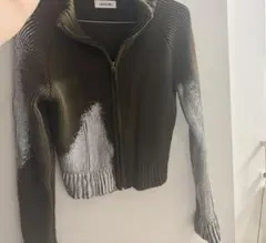 LAGUA GEM 라구아젬 GLITTER ZIP KNIT★ 카키